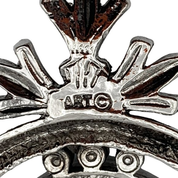 VINTAGE 1980's Mode Art Howlite Squash Blossom Statement Necklace - Picture 6 of 7